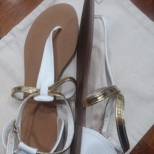 White and Gold Sandals